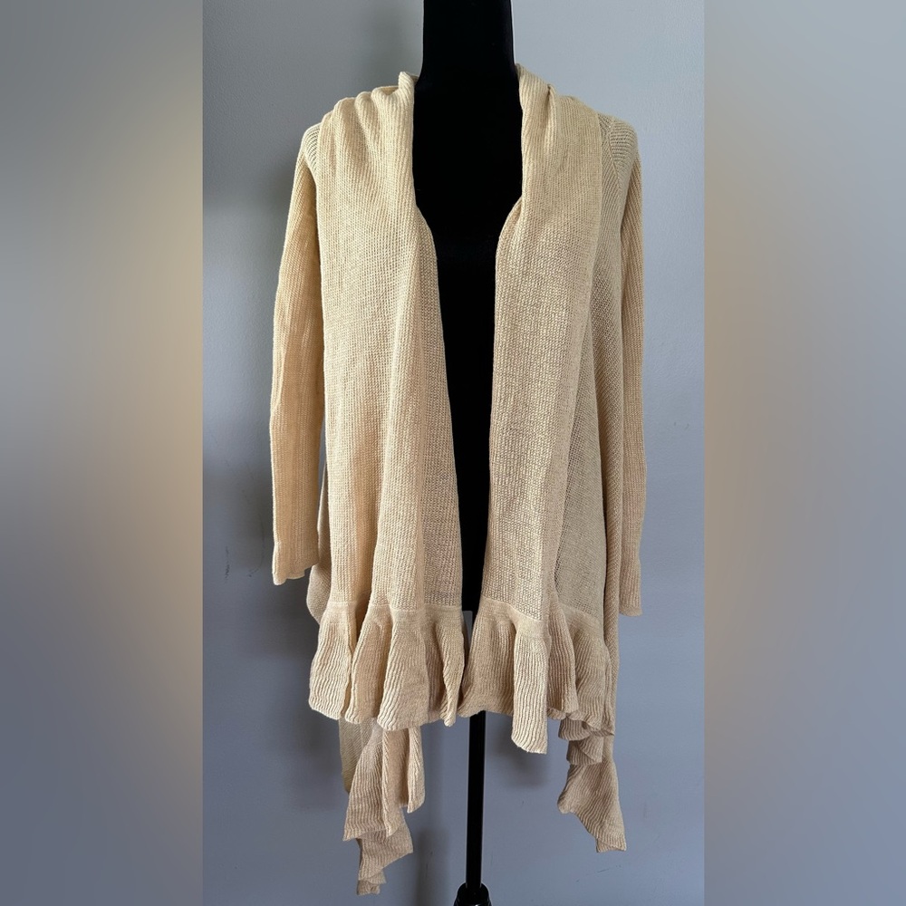 Ralph Lauren Women's Cream Ruffle Sweater